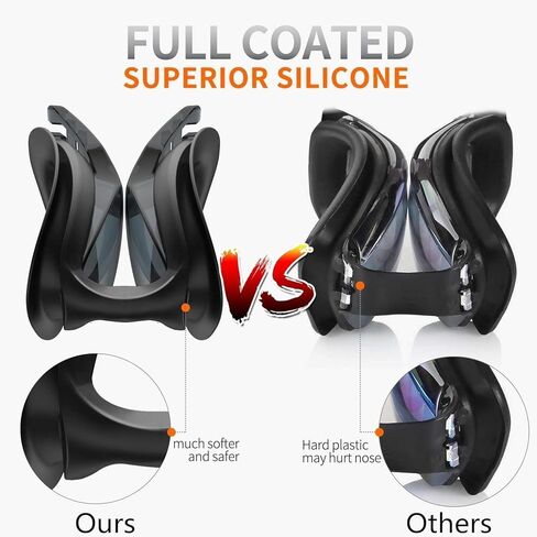 Swim Goggles - Swimming Goggles with Nose Clip + Ear Plugs, Anti Fog for Adult Men Women Youth (Black) in Saudi Arabia