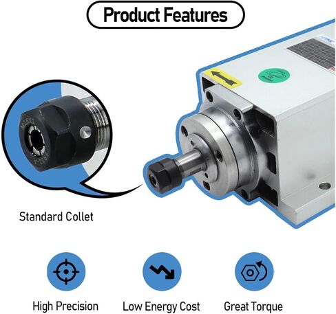 2.2KW spindle motor 110v ER20 400hz 24000RPM + ER20A wrench + 2 pcs ER20 chuck 1/2 inch 10mm in Saudi Arabia