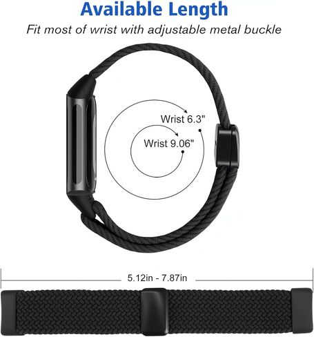 Fintie Magnetic Redived Stepredy Band متوافق مع Fitbit Charge 6/5 ، ناعم نايلون نايلون سبورت بديل حزام معصم معصم in Saudi Arabia