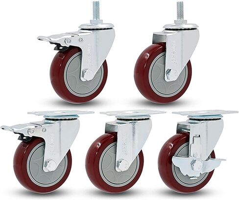 3 بوصة من النوع المتوسط ​​PVC DirectionAlcasters مع العجلات الصناعية البكم يمكن ارتداؤها 2pcs (أبيض) in Saudi Arabia