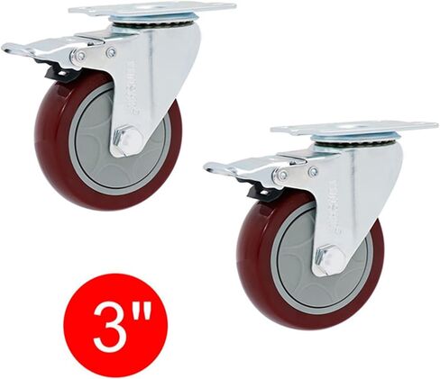3 بوصة من النوع المتوسط ​​PVC DirectionAlcasters مع العجلات الصناعية البكم يمكن ارتداؤها 2pcs (أبيض) in Saudi Arabia