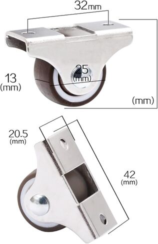 1 Inch Dia Universal Furniture Caster Trolley Iron Top Plate Silent Nylon Fixed Caster Wheel 4 Pcs(Blue) in Saudi Arabia