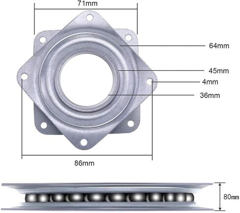 3 بوصة أطباق الأثاث الدوار الدوار الكامل كرة الصلب الصلب تحمل 360 درجة الدوران in Kuwait