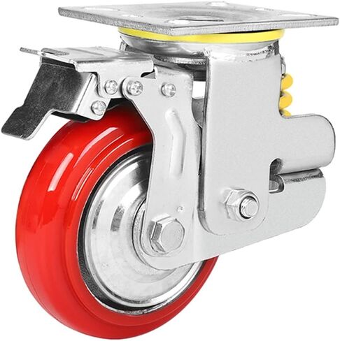 Shock-Absorbing Casters Wear-Resistant PU Iron Core Wheels Trolley Traction Wheel 4/5/6/8inch 1Pcs(Universal Caster,4 inch) in Saudi Arabia