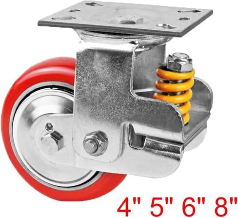 Shock-Absorbing Casters Wear-Resistant PU Iron Core Wheels Trolley Traction Wheel 4/5/6/8inch 1Pcs(Universal Caster,4 inch) in Saudi Arabia