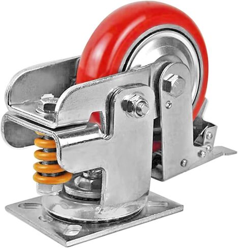 Shock-Absorbing Casters Wear-Resistant PU Iron Core Wheels Trolley Traction Wheel 4/5/6/8inch 1Pcs(Universal Caster,4 inch) in Saudi Arabia