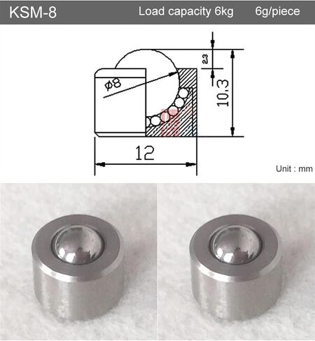 Universal Ball Bearing Casters Wheel Internal Thread Transmission Systefurniture Wheel 2PCS (KSM-15) in Saudi Arabia