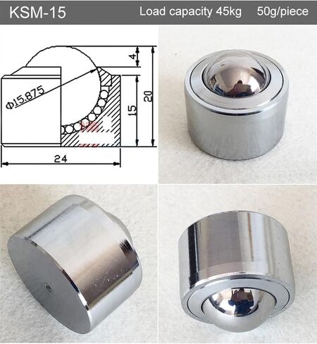 Universal Ball Bearing Casters Wheel Internal Thread Transmission Systefurniture Wheel 2PCS (KSM-15) in Saudi Arabia