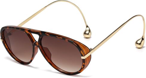 LASPOR Oversized Aviator Sunglasses for Women Vintage With Adjustable Earring Large Big Frame Ladies Shades in Kuwait