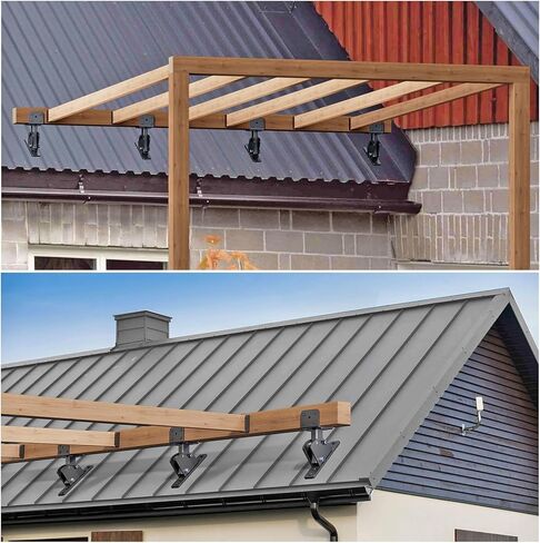 Roof Riser Brackets, Stainless Steel 4x4 (Actual Size:3.5"×3.5") Adjustable Angles Saddle Roof Riser Brackets for Patio Cover for Patio Cover Roof Gazebo, 3Pack in Saudi Arabia