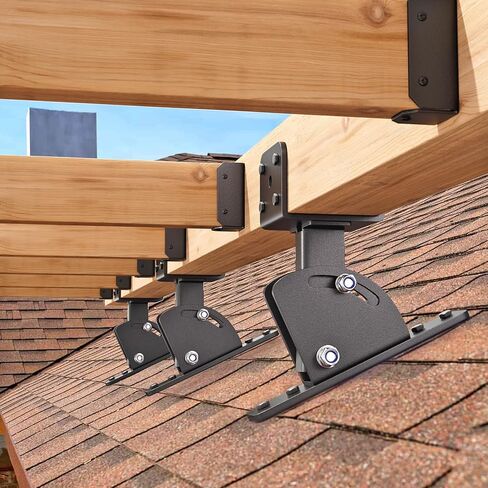 Roof Riser Brackets, Stainless Steel 4x4 (Actual Size:3.5"×3.5") Adjustable Angles Saddle Roof Riser Brackets for Patio Cover for Patio Cover Roof Gazebo, 3Pack in Saudi Arabia