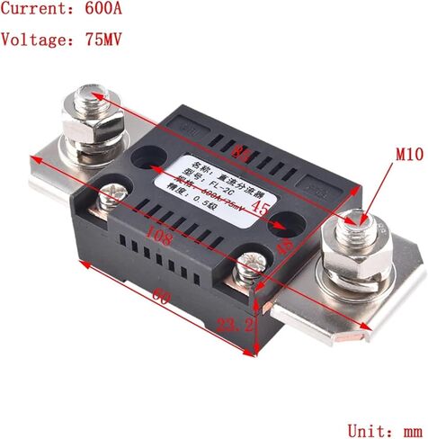 FL-2C Shunt 150A 200A 250A 300A 400A 500A 600A 750A 75mV DC Manufacturer with Base Ammeter Current Shunt Resistor 1Pcs(400A) in Saudi Arabia