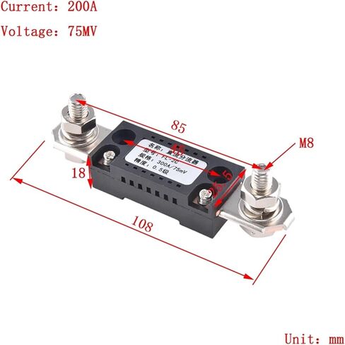FL-2C Shunt 150A 200A 250A 300A 400A 500A 600A 750A 75mV DC Manufacturer with Base Ammeter Current Shunt Resistor 1Pcs(400A) in Saudi Arabia