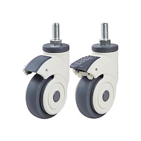 Full Plastic Mute Casters Wheels M12x25 Screw TPR Wheel Mute Electronic Equipment 2Pcs(3 inch Universal x2) in Saudi Arabia