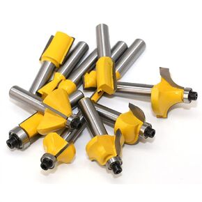 Router Bit Set Wood Carbide 8mm Shank Woodworking Trimming Engraving Carving Tools 12Pcs in Saudi Arabia