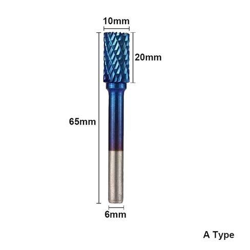 6x10mm Tungsten Carbide Burss Super Blue Cut Double Drotary File 1PCS (1PC A TYPE) in Saudi Arabia