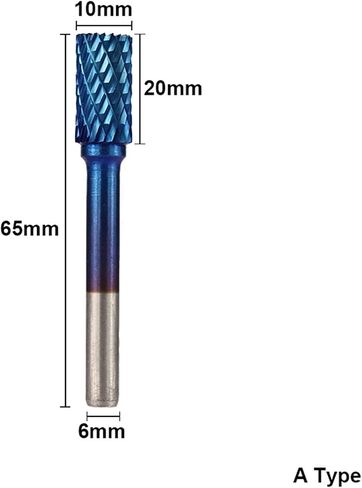 6x10mm Tungsten Carbide Burss Super Blue Cut Double Drotary File 1PCS (1PC A TYPE) in Saudi Arabia
