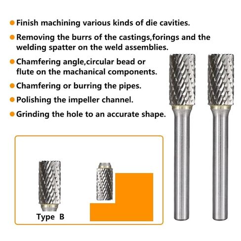 6 مم شانك قطع مزدوجة قطع دوارة بت النوع من Tungsten كربيد ملف دوار للأدوات اليدوية الخشبية المعدنية 1pcs (20x10) in Kuwait