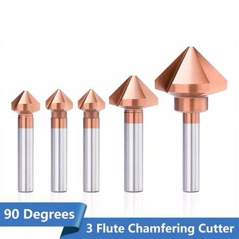 Chamfer 4.5-50mm 3 Flute 90 Degrees Coated Drill Bit Wood Metal Hole Countersink Drill Bit Drilling 1Pcs(18mm) in Saudi Arabia