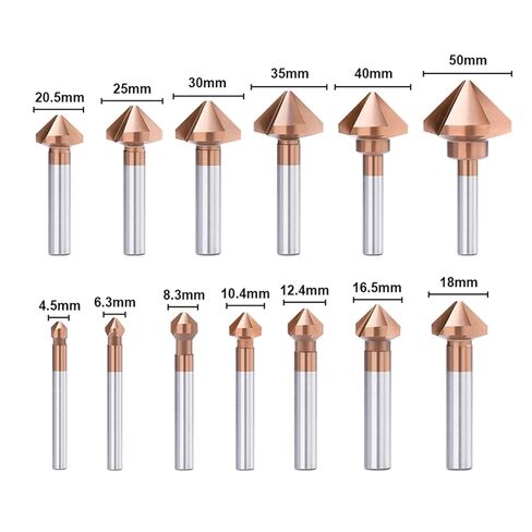 Chamfer 4.5-50mm 3 Flute 90 Degrees Coated Drill Bit Wood Metal Hole Countersink Drill Bit Drilling 1Pcs(18mm) in Saudi Arabia