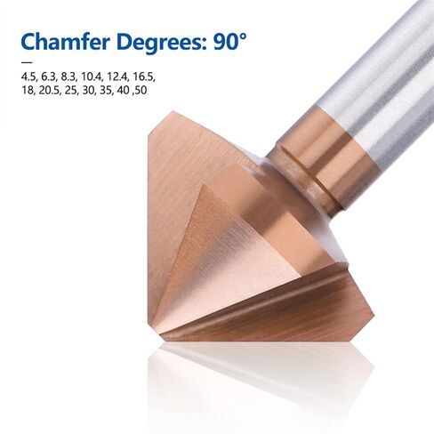 Chamfer 4.5-50mm 3 Flute 90 Degrees Coated Drill Bit Wood Metal Hole Countersink Drill Bit Drilling 1Pcs(18mm) in Saudi Arabia