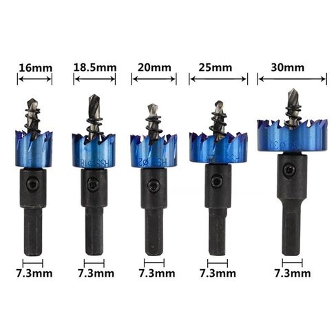 Core Drill 16/18.5/20/25/30mm Steel Hole Saw Set Metalworking Drill Bit Hole Opening Tool 5Pcs in Saudi Arabia