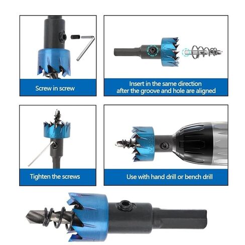 Core Drill 16/18.5/20/25/30mm Steel Hole Saw Set Metalworking Drill Bit Hole Opening Tool 5Pcs in Saudi Arabia