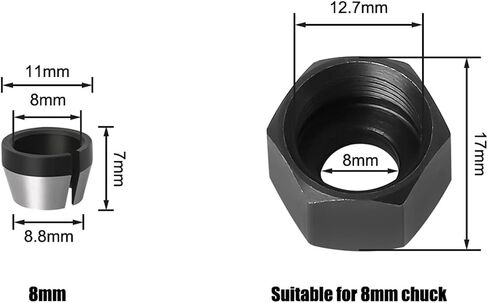 دقة محول محول أدوات التوجيه كوليت حامل 6 مم/6.35mm/8mm 1pcs (8 مم) in Saudi Arabia