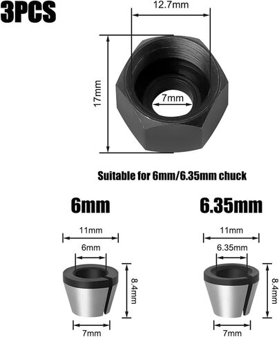 دقة محول محول أدوات التوجيه كوليت حامل 6 مم/6.35mm/8mm 1pcs (8 مم) in Saudi Arabia