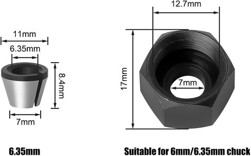 دقة محول محول أدوات التوجيه كوليت حامل 6 مم/6.35mm/8mm 1pcs (8 مم) in Saudi Arabia