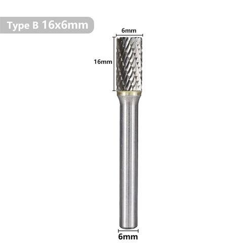 6 مم شانك قطع مزدوجة قطع دوارة بت النوع من Tungsten كربيد ملف دوار للأدوات اليدوية الخشبية المعدنية 1pcs (20x10) in Kuwait