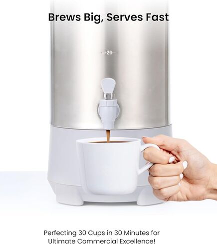 SYBO Commercial Grade Stainless Steel Percolate Coffee Maker Hot Water Urn for Catering, 30-Cup, 3.5L, Grey in Kuwait