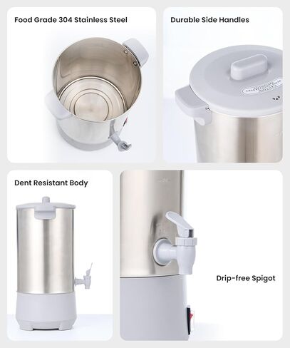 SYBO Commercial Grade Stainless Steel Percolate Coffee Maker Hot Water Urn for Catering, 30-Cup, 3.5L, Grey in Kuwait