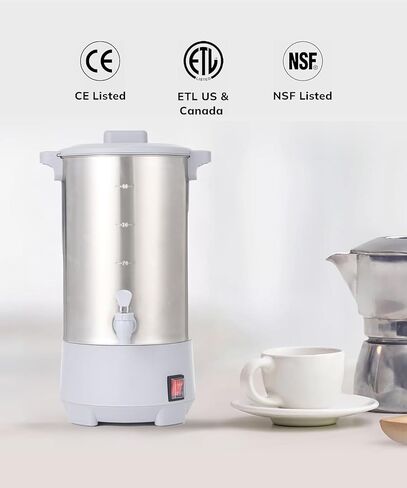 SYBO Commercial Grade Stainless Steel Percolate Coffee Maker Hot Water Urn for Catering, 30-Cup, 3.5L, Grey in Kuwait
