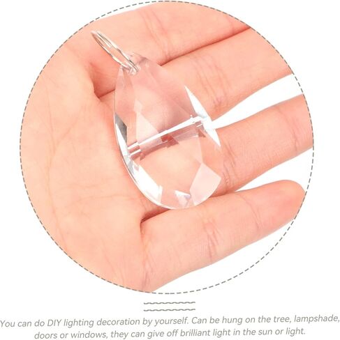 PRETYZOOM 2sets Crystal Pendants for Chandelier and Lamp Decor Transparent Accessories for Lighting Enhance Warmth and Romance Any Space 10pcs*2 in Saudi Arabia