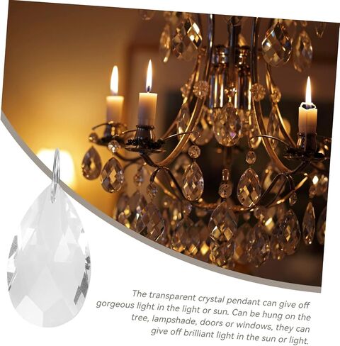 PRETYZOOM 2sets Crystal Pendants for Chandelier and Lamp Decor Transparent Accessories for Lighting Enhance Warmth and Romance Any Space 10pcs*2 in Saudi Arabia