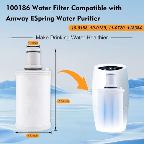 100186 استبدال مرشح المياه المتوافق مع Amway Espring المياه ، الكربون المنشط CTC ، ويمتصها بشكل فعال عناصر ضارة ، يحتفظ المعادن المفيدة. يستمر سنة واحدة أو مرشحات 1320 غال in Kuwait