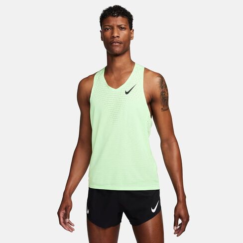 Nike AeroSwift Men's Dri-FIT ADV Running Singlet (Vapor Green/Black, FN4231-376) Size Medium in Saudi Arabia