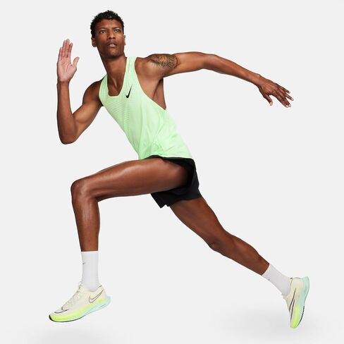 Nike AeroSwift Men's Dri-FIT ADV Running Singlet (Vapor Green/Black, FN4231-376) Size Medium in Saudi Arabia
