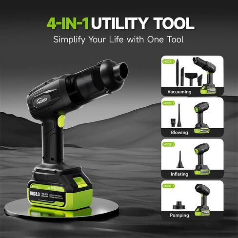 Handheld Car Vacuum Cordless, Portable Cars Vacuum Cleaner with 40000Pa High Power & Suction, Powerfull 4-in-1 Hand Held Air Duster Fast Cleaning for Car,Home,Office,Pet Hair (Green) in Kuwait