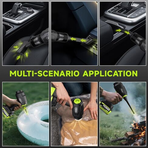 Handheld Car Vacuum Cordless, Portable Cars Vacuum Cleaner with 40000Pa High Power & Suction, Powerfull 4-in-1 Hand Held Air Duster Fast Cleaning for Car,Home,Office,Pet Hair (Green) in Kuwait