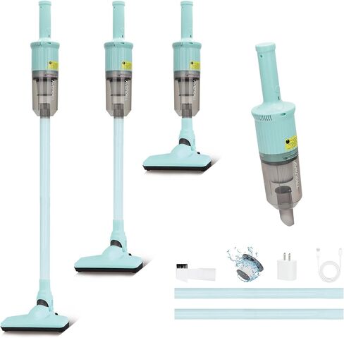 6-in-1 Rechargeable Household Stick Vacuum Cleaner, Convertible to Handheld, for All Kinds of Cleaning in Your Home on Hard Floors, Upholstery, Sofas, Cars (Pink) in Saudi Arabia
