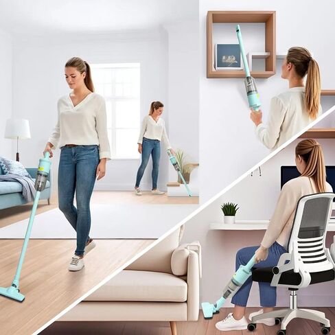 6-in-1 Rechargeable Household Stick Vacuum Cleaner, Convertible to Handheld, for All Kinds of Cleaning in Your Home on Hard Floors, Upholstery, Sofas, Cars (Pink) in Saudi Arabia