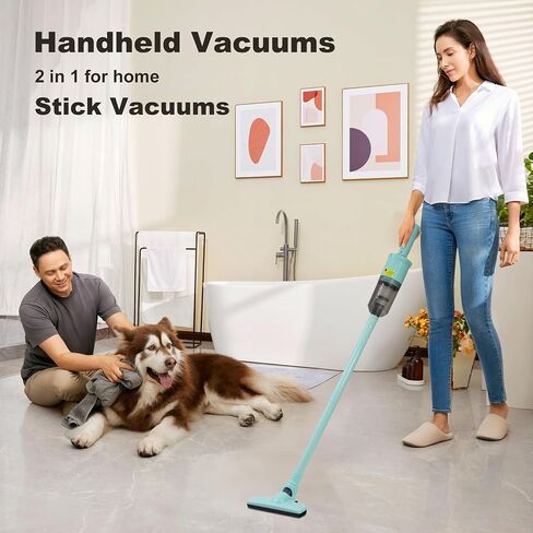 6-in-1 Rechargeable Household Stick Vacuum Cleaner, Convertible to Handheld, for All Kinds of Cleaning in Your Home on Hard Floors, Upholstery, Sofas, Cars (Pink) in Saudi Arabia
