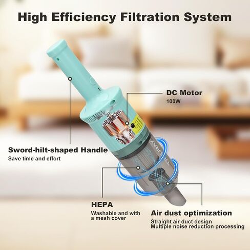 6-in-1 Rechargeable Household Stick Vacuum Cleaner, Convertible to Handheld, for All Kinds of Cleaning in Your Home on Hard Floors, Upholstery, Sofas, Cars (Pink) in Saudi Arabia