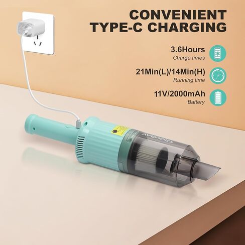 6-in-1 Rechargeable Household Stick Vacuum Cleaner, Convertible to Handheld, for All Kinds of Cleaning in Your Home on Hard Floors, Upholstery, Sofas, Cars (Pink) in Saudi Arabia