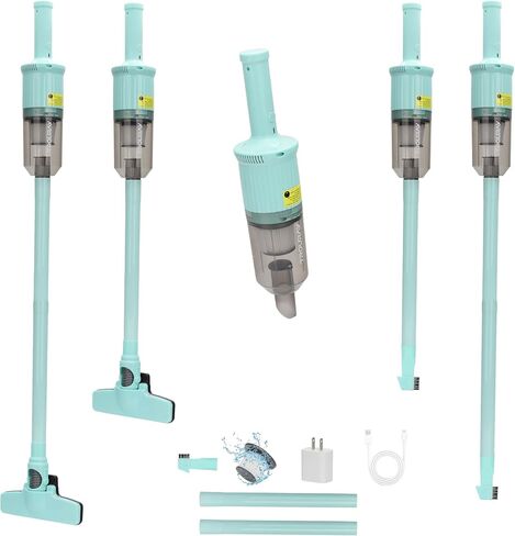 6-in-1 Rechargeable Household Stick Vacuum Cleaner, Convertible to Handheld, for All Kinds of Cleaning in Your Home on Hard Floors, Upholstery, Sofas, Cars (Pink) in Saudi Arabia