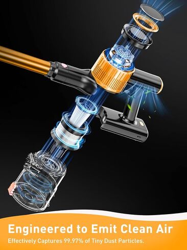مكنسة مكسورة لاسلكية ، فراغ عصا قوي 8 في 1 مع ضوء LED أخضر ترقيته ، فرشاة مضادة للتشغيل ، وقت تشغيل 40 دقيقة ، فراغ قابلة لإعادة الشحن خفيفة الوزن للمنزل (برتقالي) in Kuwait