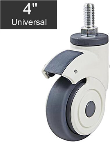 Full Plastic Mute Casters Wheels M12x25 Screw TPR Wheel Mute Electronic Equipment 2Pcs(3 inch Universal x2) in Saudi Arabia