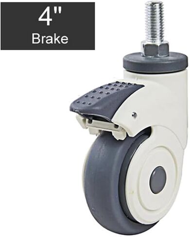 Full Plastic Mute Casters Wheels M12x25 Screw TPR Wheel Mute Electronic Equipment 2Pcs(3 inch Universal x2) in Saudi Arabia